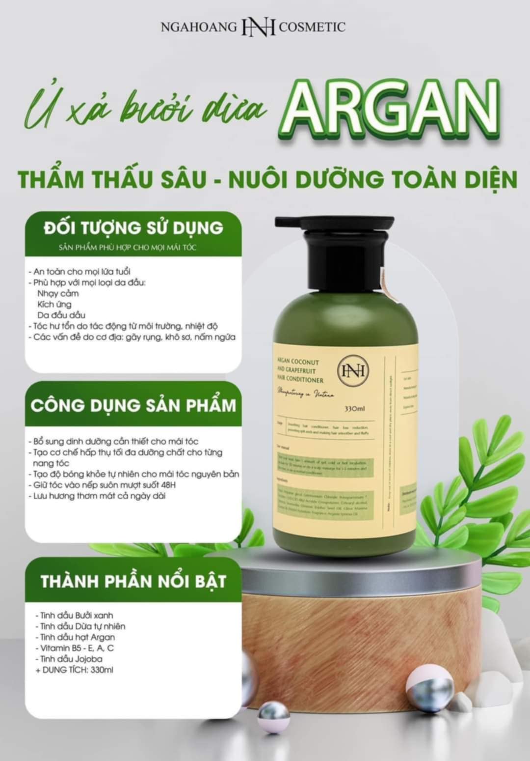Ủ xả bưởi dừa Argan